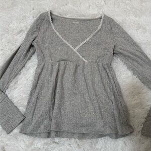 Lace trim babydoll top